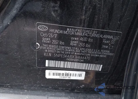 2018 Hyundai Sonata Sport 2.0T z USA, uszkodzony, nr VIN 5NPE34ABXJH666470